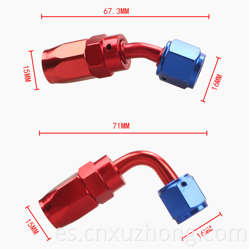 Grado Aluminio Aleación Oleo Cooler Aceite giratorio Línea de gas Línea de gas Manguera Adaptador de tubería End un ajuste (AN4-0A)